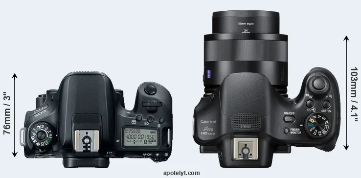 Compare 77D versus HX400V top