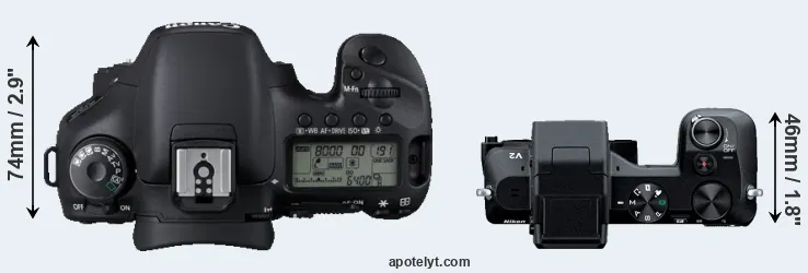 Compare 7D versus V2 top
