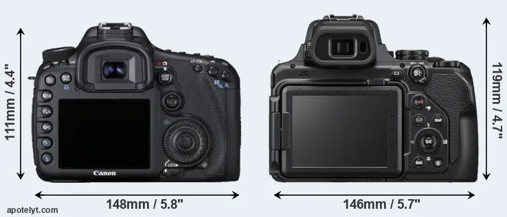 Comparison 7D or P1000 rear