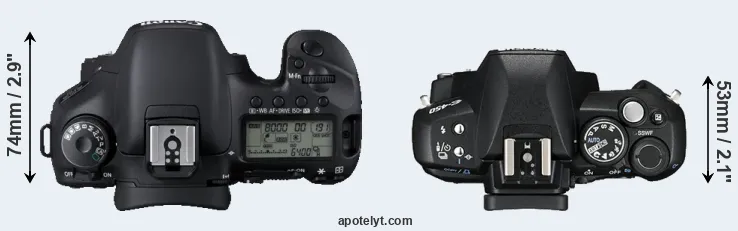 Compare 7D versus E-450 top