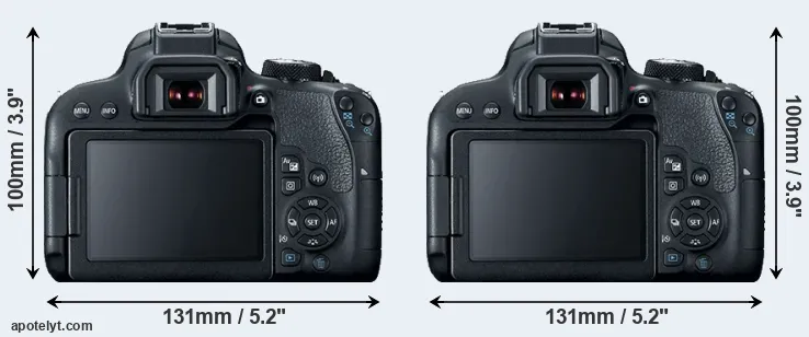 Comparison 800D or T7i rear