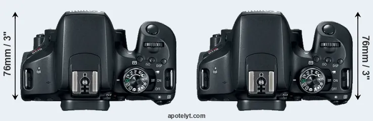 Compare 800D versus T7i top