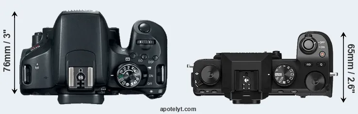 Compare 800D versus X-S10 top