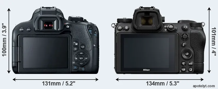 Comparison 800D or Z6 II rear