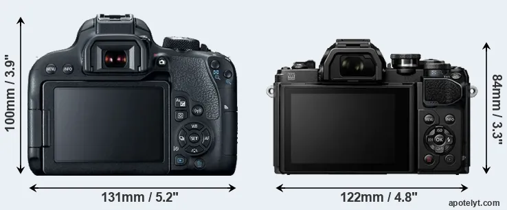 Comparison 800D or E-M10 III rear