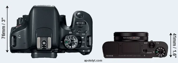 Compare 800D versus RX100 III top