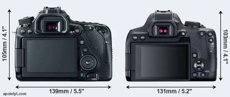 Comparison 80D or T8i rear