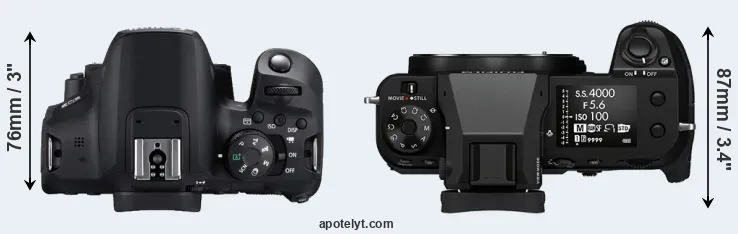 Compare 850D versus GFX 100S top