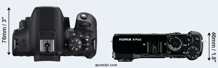 Compare 850D versus X-Pro2 top