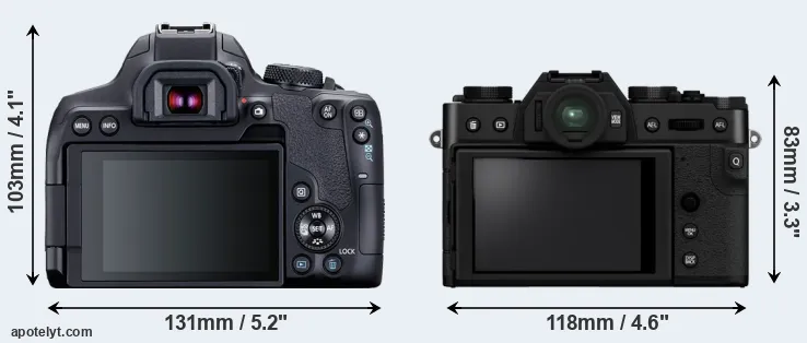 Comparison 850D or X-T30 II rear