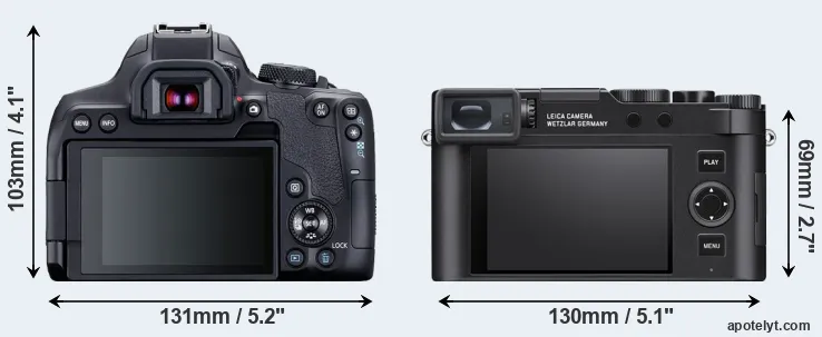 Comparison 850D or D-LUX 8 rear