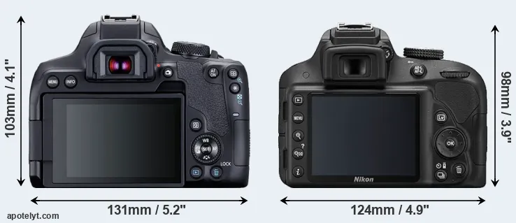 Comparison 850D or D3300 rear