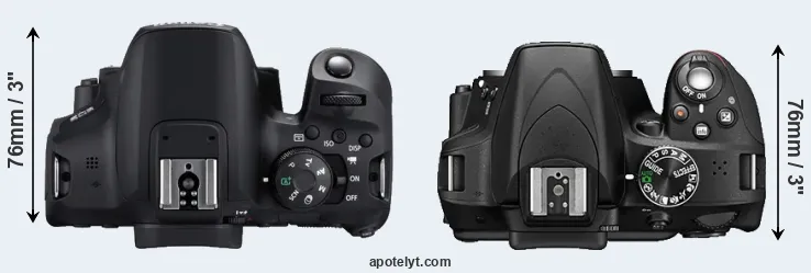 Compare 850D versus D3300 top