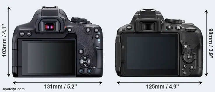 Comparison 850D or D5300 rear