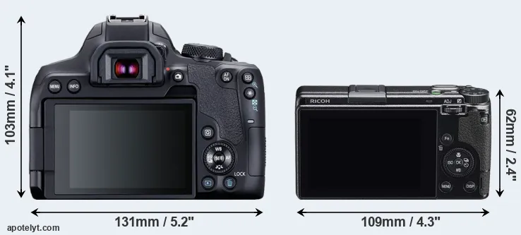 Comparison 850D or GR IIIx rear