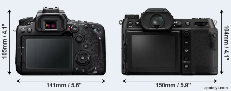 Comparison 90D or GFX 100S rear