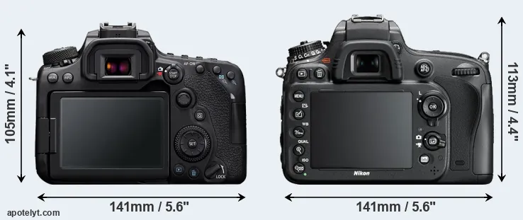 Comparison 90D or D610 rear