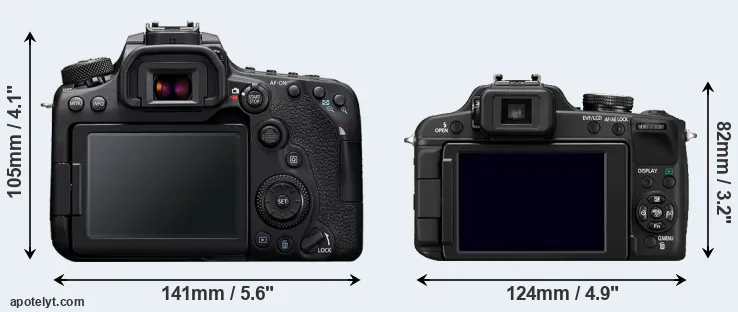 Comparison 90D or FZ100 rear