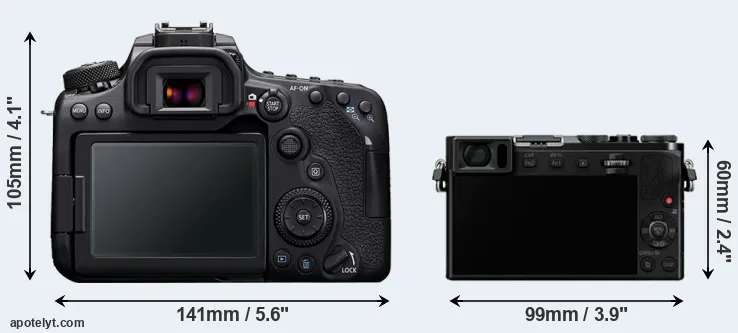 Comparison 90D or GM5 rear