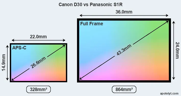 Canon D30 and Panasonic S1R sensor measures