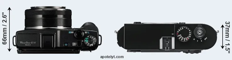 Compare G1X Mark II versus M9 top