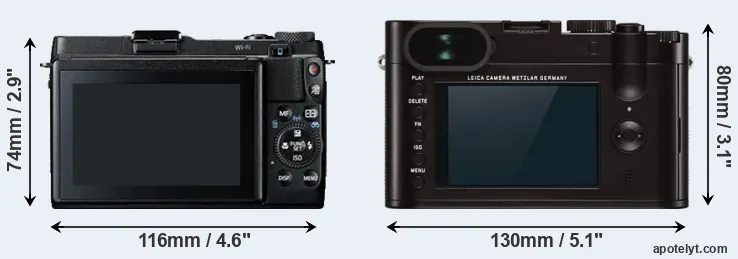 Comparison G1X Mark II or Q Typ 116 rear