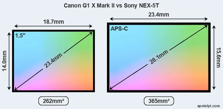 Canon G1 X Mark II and Sony NEX-5T sensor measures