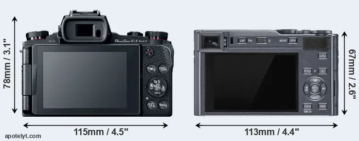 Comparison G1X Mark III or C-LUX rear
