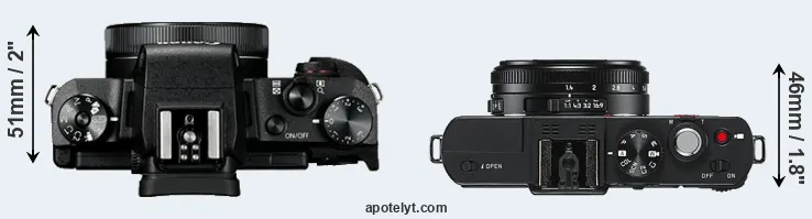 Compare G1X Mark III versus D-LUX 6 top