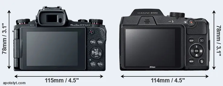 Comparison G1X Mark III or B500 rear
