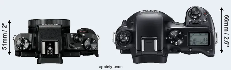 Compare G1X Mark III versus NX1 top