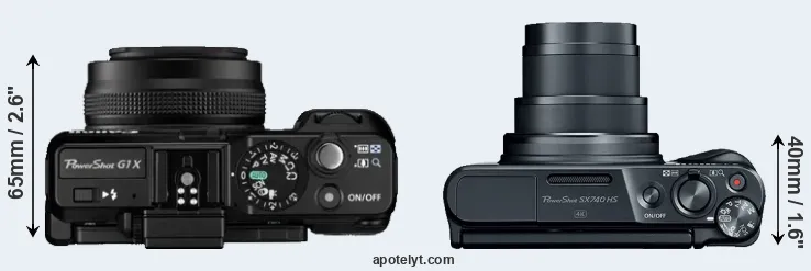 Compare G1X versus SX740 top