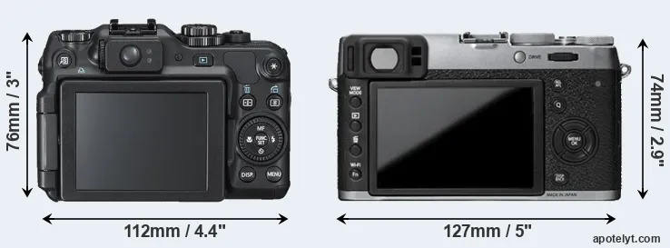 Comparison G12 or X100T rear
