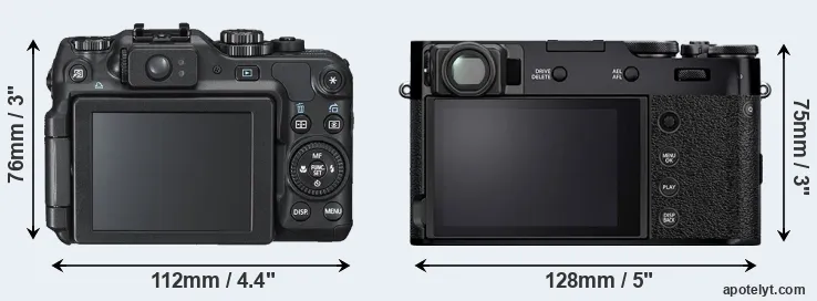 Comparison G12 or X100V rear