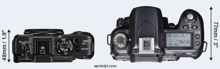 Compare G12 versus D80 top
