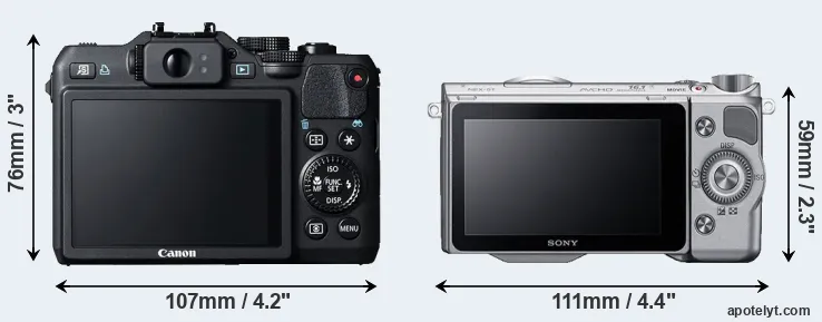 Comparison G15 or NEX-5T rear