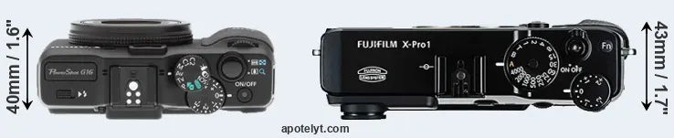 Compare G16 versus X-Pro1 top