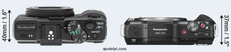 Compare G16 versus GF5 top