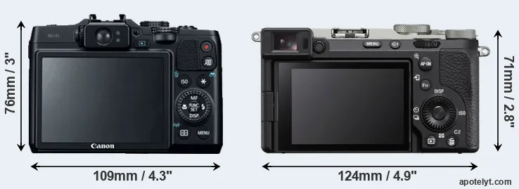Comparison G16 or A7C II rear