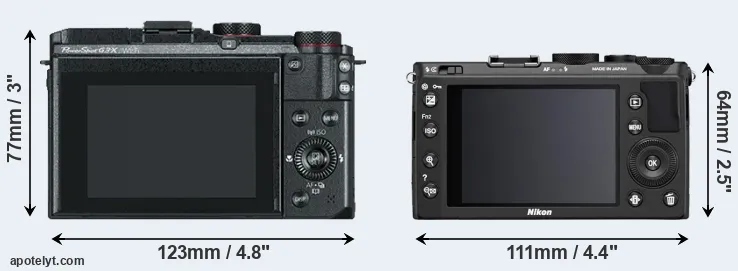 Comparison G3X or Coolpix A rear