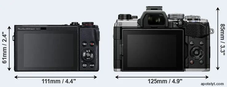 Comparison G5X Mark II or OM-5 rear