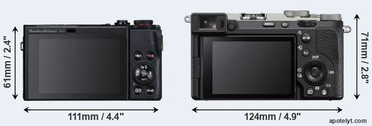Comparison G5X Mark II or A7C II rear