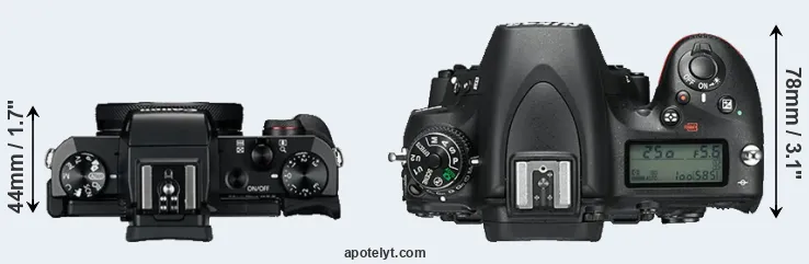 Compare G5X versus D750 top