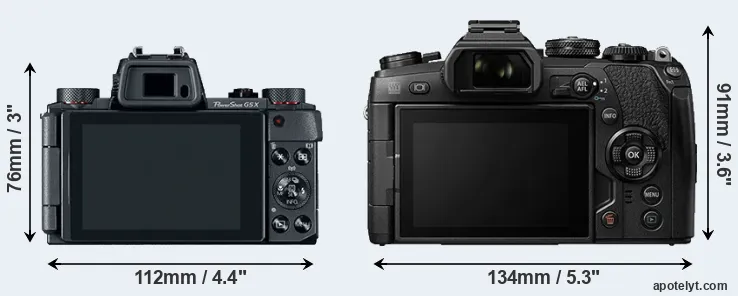 Comparison G5X or E-M1 II rear