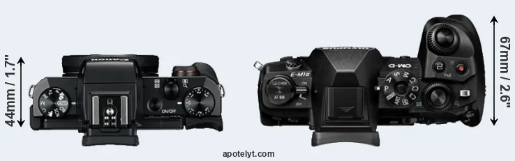 Compare G5X versus E-M1 II top