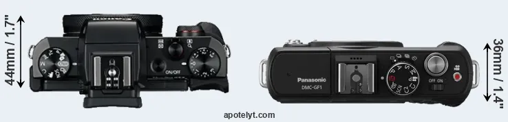 Compare G5X versus GF1 top
