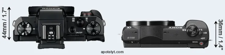 Compare G5X versus A5100 top