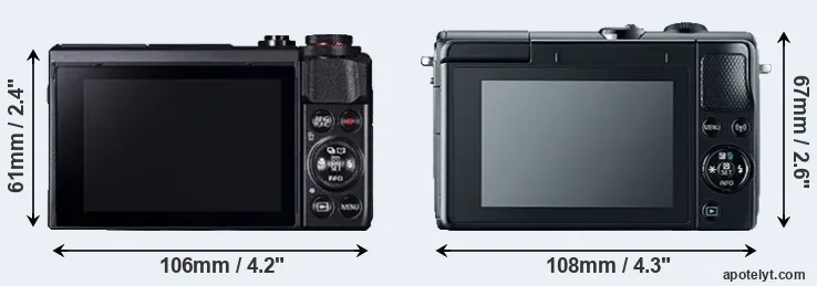 Comparison G7X Mark II or M100 rear