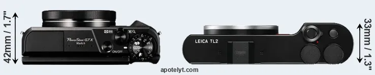 Compare G7X Mark II versus TL2 top