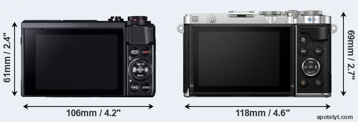 Comparison G7X Mark II or E-P7 rear